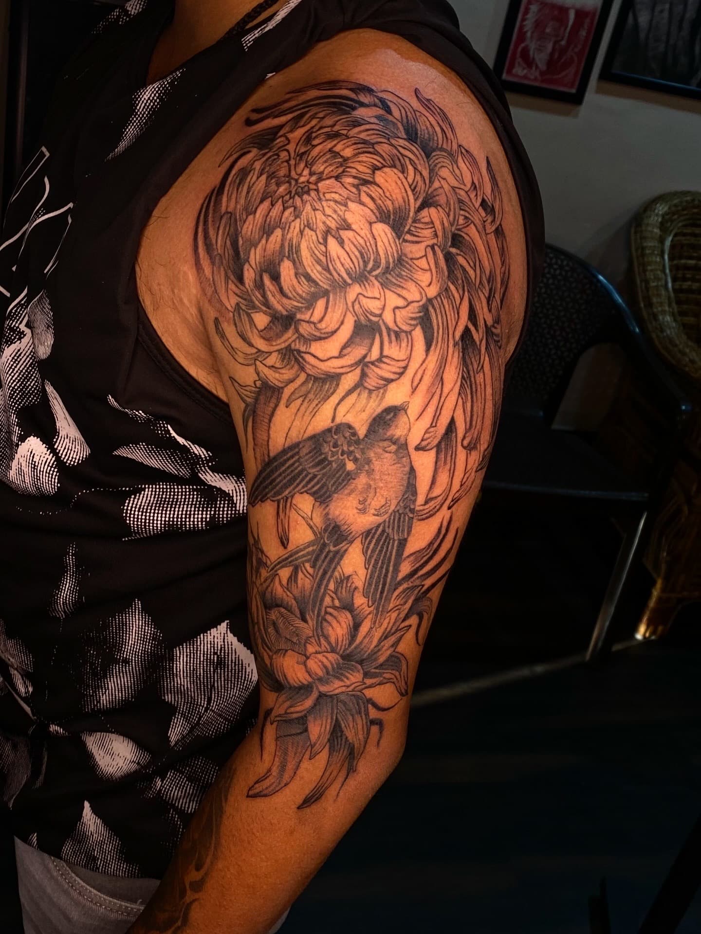 Tattoo work by dark shadow